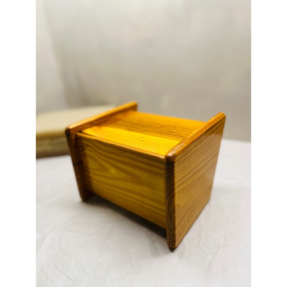 Vintage Handmade Wooden Letter Rack Desk Organizer 2 Slot Mail Sorter Honey Pine - Picture 7 of 7